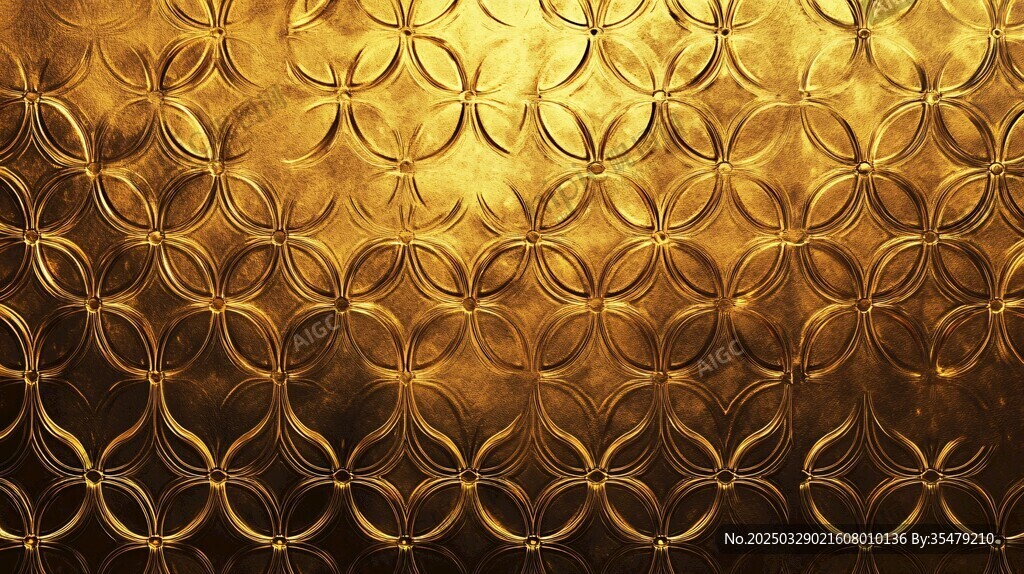 金色几何花纹金属质感背景