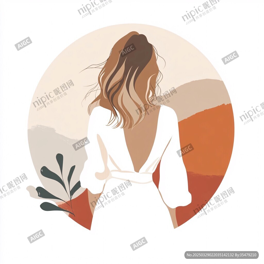 背影女子 优雅与自然之美