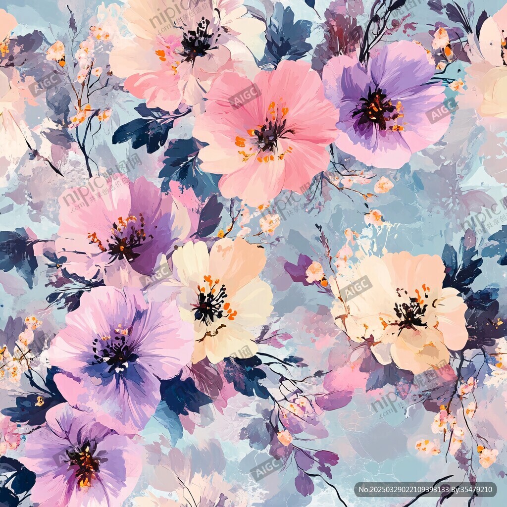 梦幻花卉图案