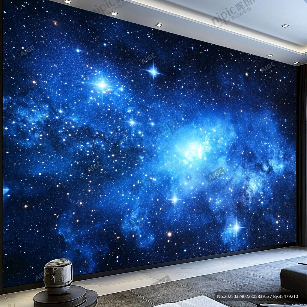 梦幻星空背景墙装饰效果