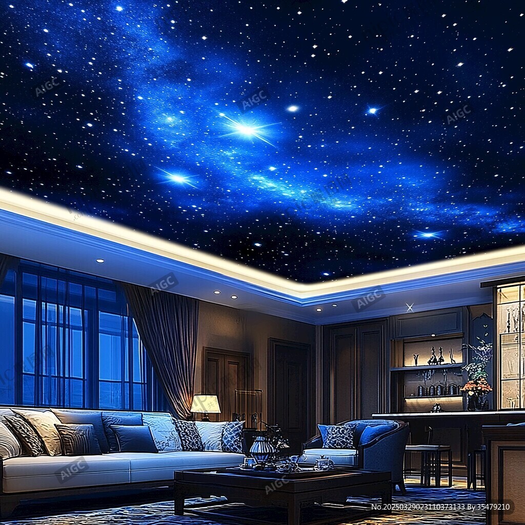 梦幻星空客厅天花板装饰