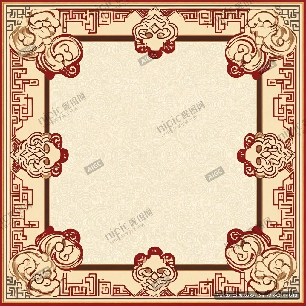 中式传统边框花纹图案