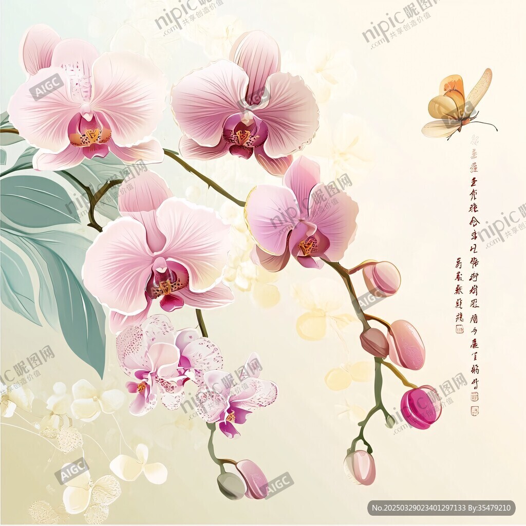 粉蝶兰绽放 雅致花卉图景