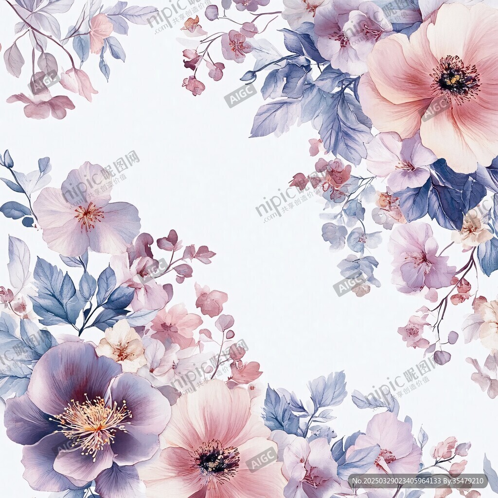 淡雅花卉装饰图案背景