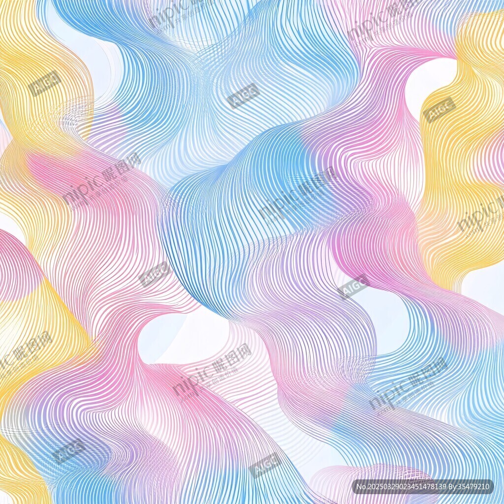 梦幻渐变波浪线条纹理图案