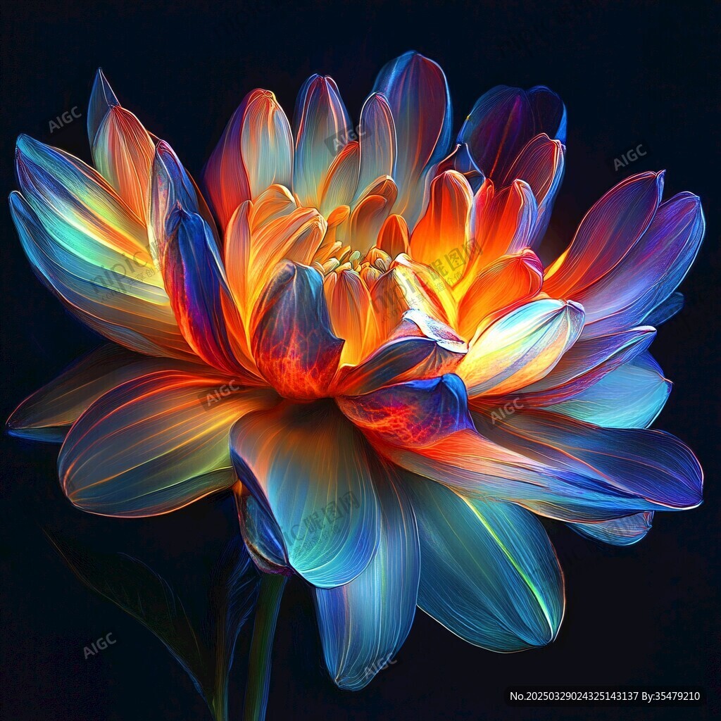 梦幻绚丽多彩花卉特写