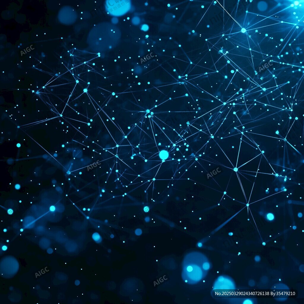 科技感蓝色网络空间背景图