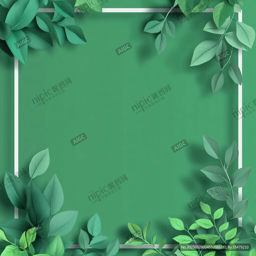 绿叶边框背景图