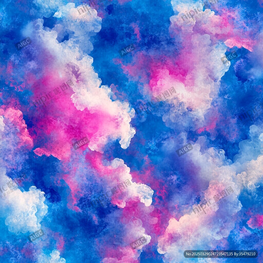 梦幻云彩水彩背景图案