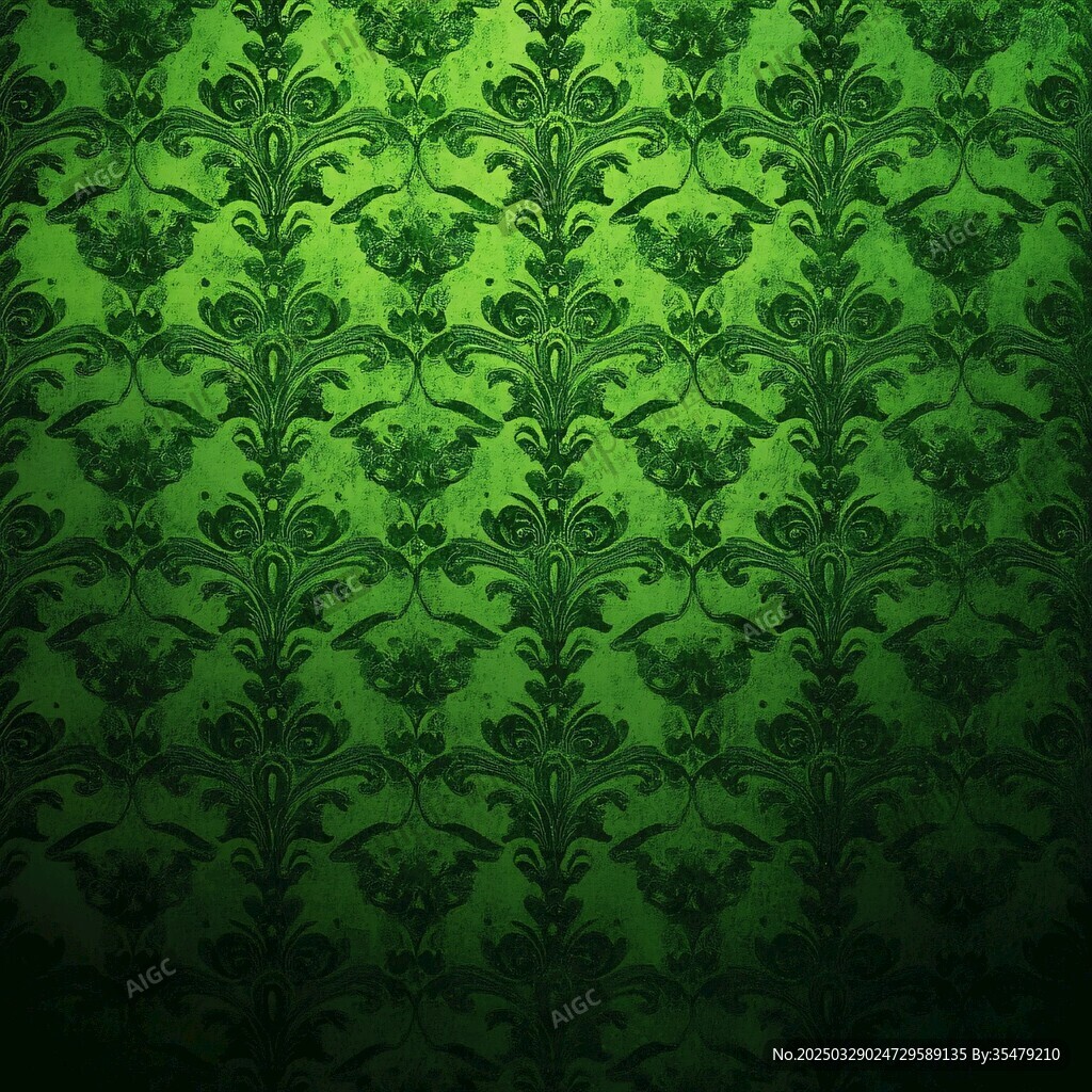 深绿复古花纹背景图案