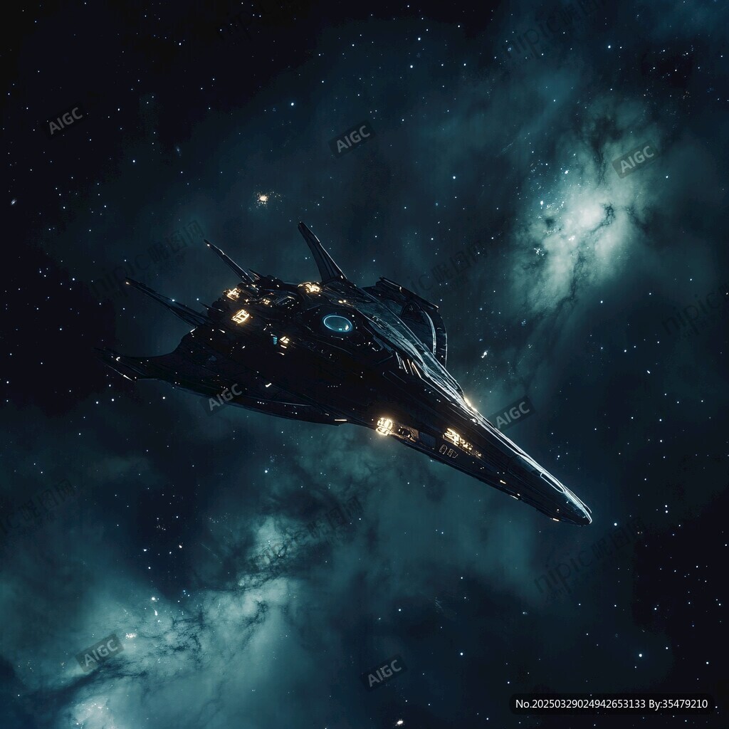 星际飞船在浩瀚宇宙中航行