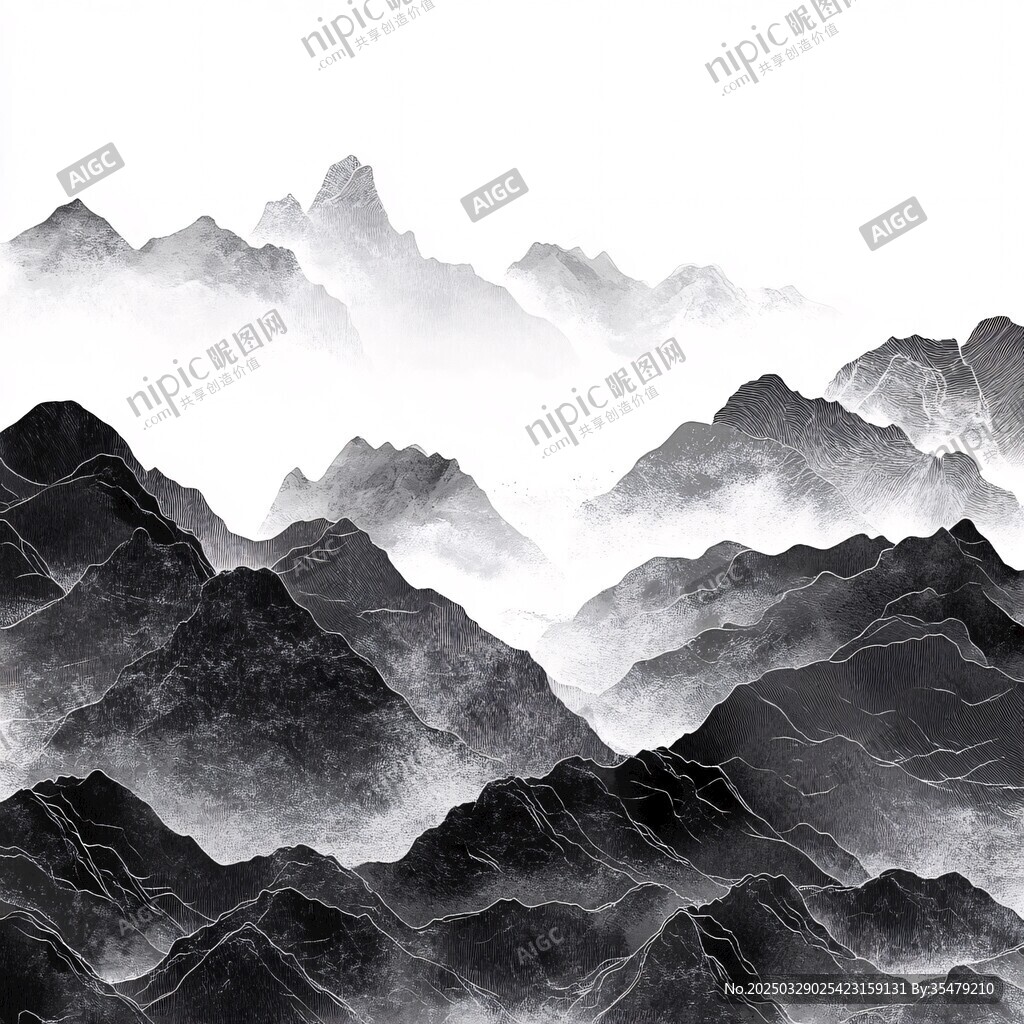 水墨群山图