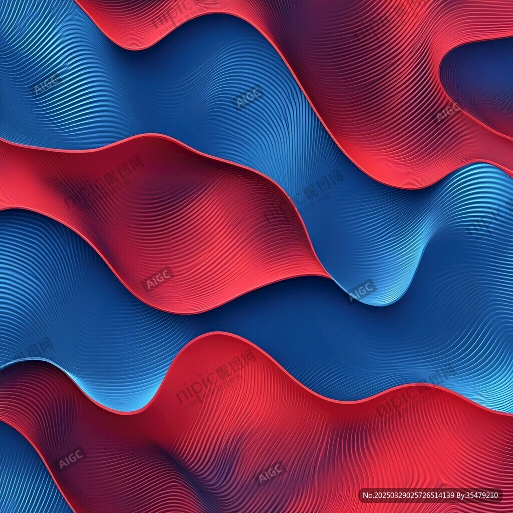 红蓝波浪动感抽象背景图