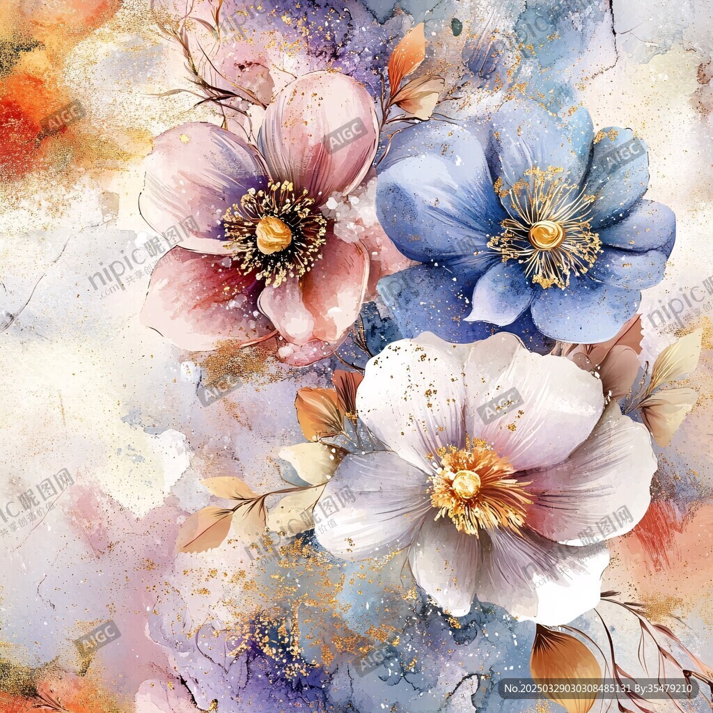 水彩花卉艺术画作欣赏