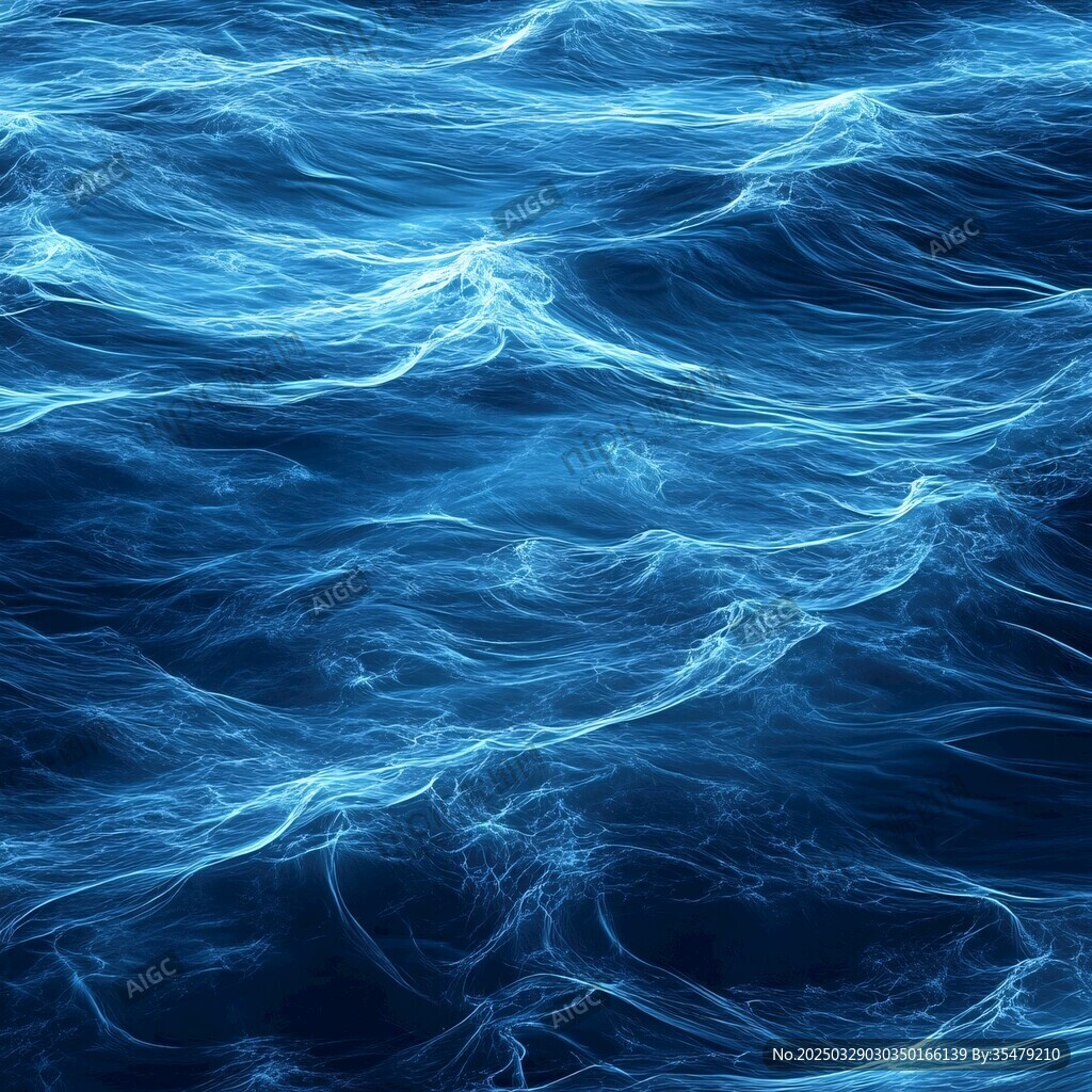 梦幻蓝色海洋波纹背景图