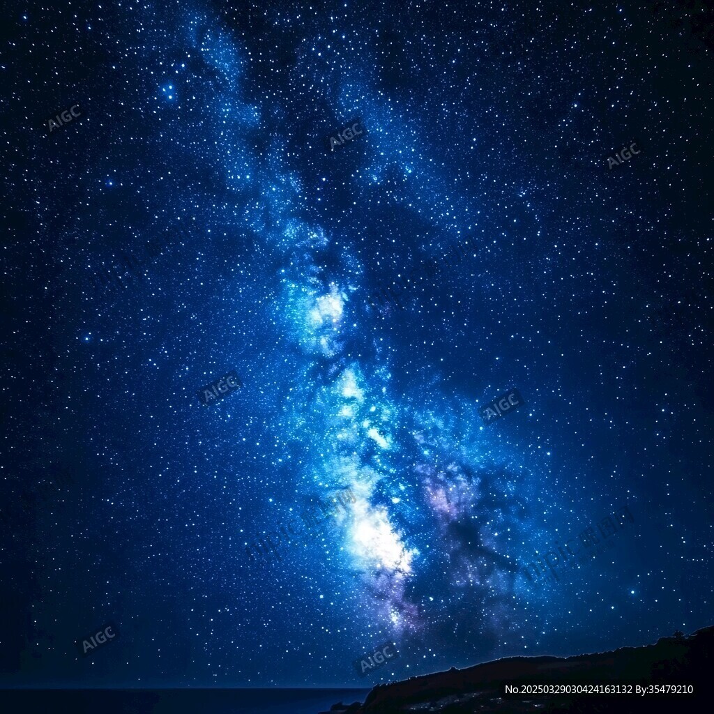 璀璨星河下的静谧海岸