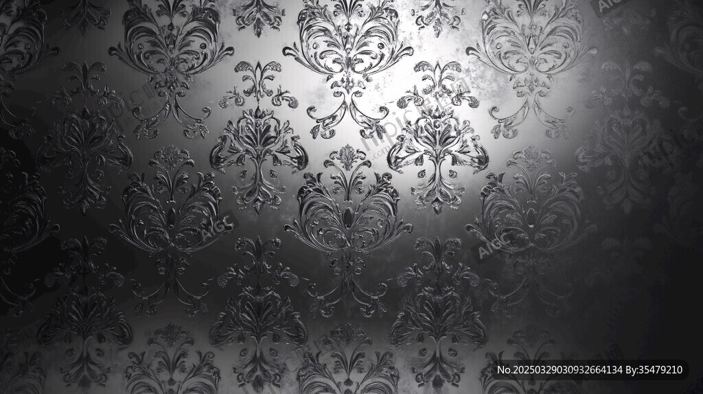深灰复古花纹背景图案