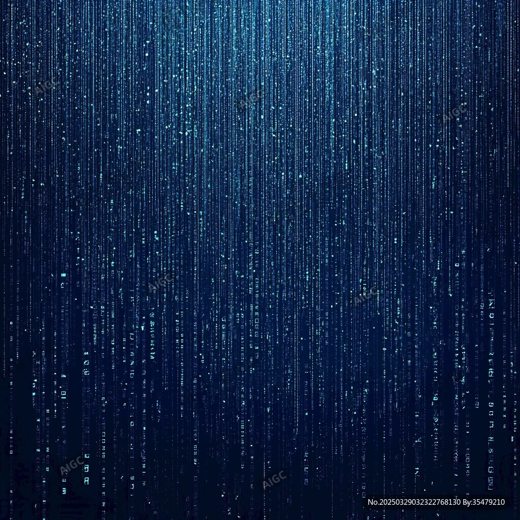 蓝色数字雨科技背景图