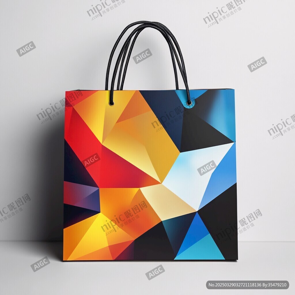 几何图案手提袋设计展示