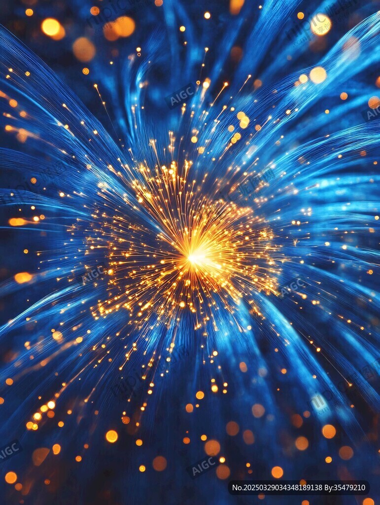 蓝色光效粒子爆炸瞬间
