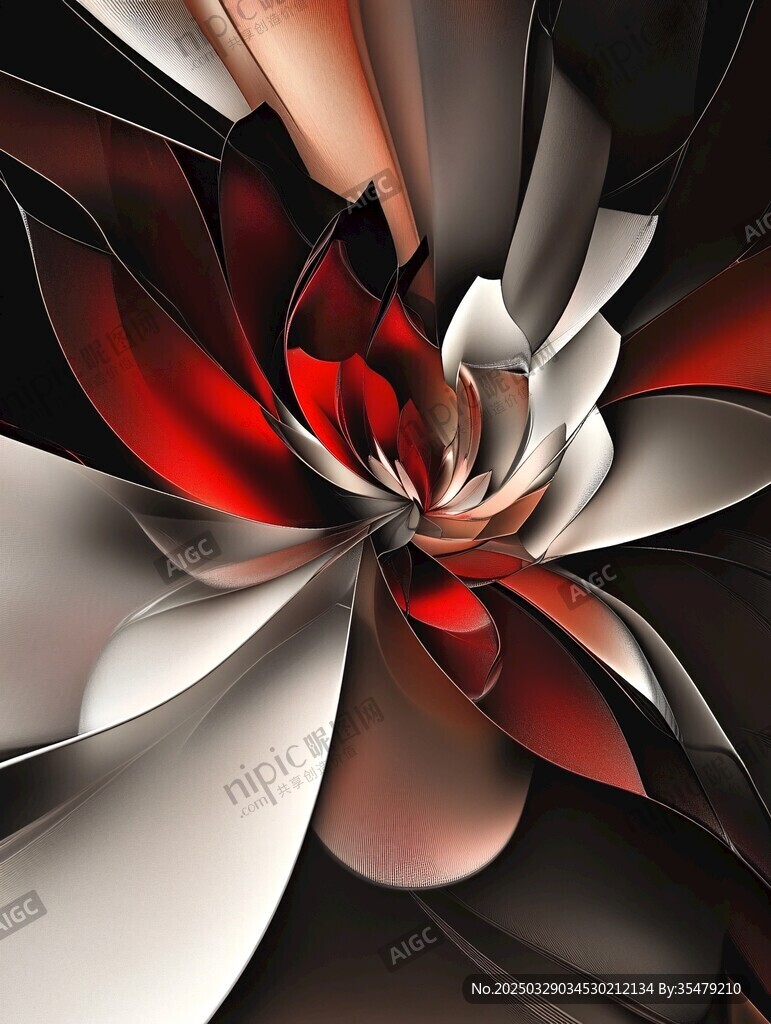 绚丽立体花朵抽象艺术图