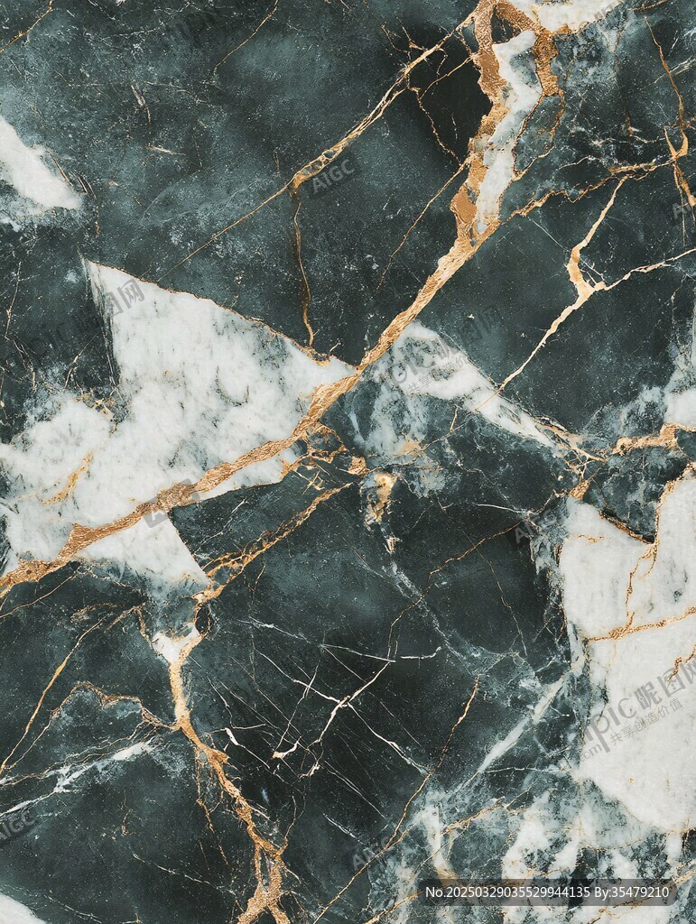 墨绿金纹大理石纹理图案