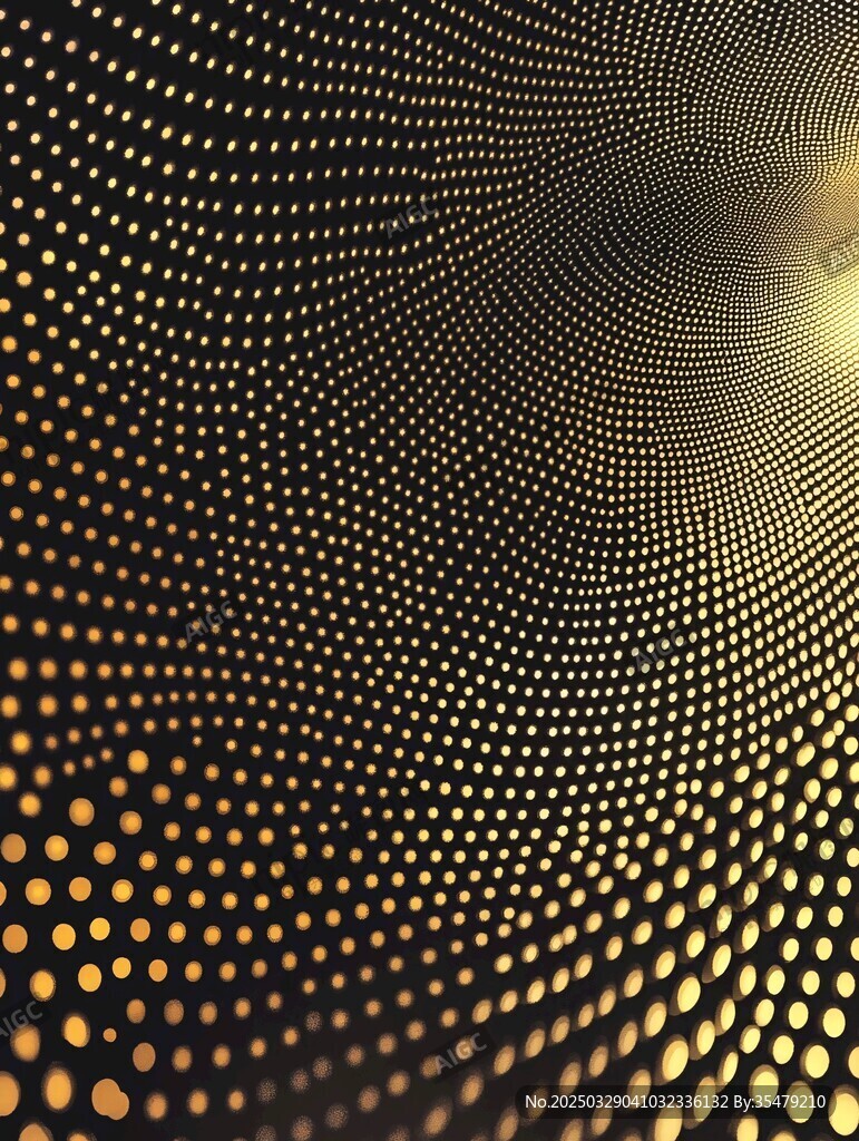 金色点阵构成的奇幻隧道
