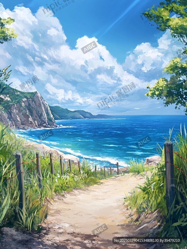 海边小径 通往碧海蓝天之路