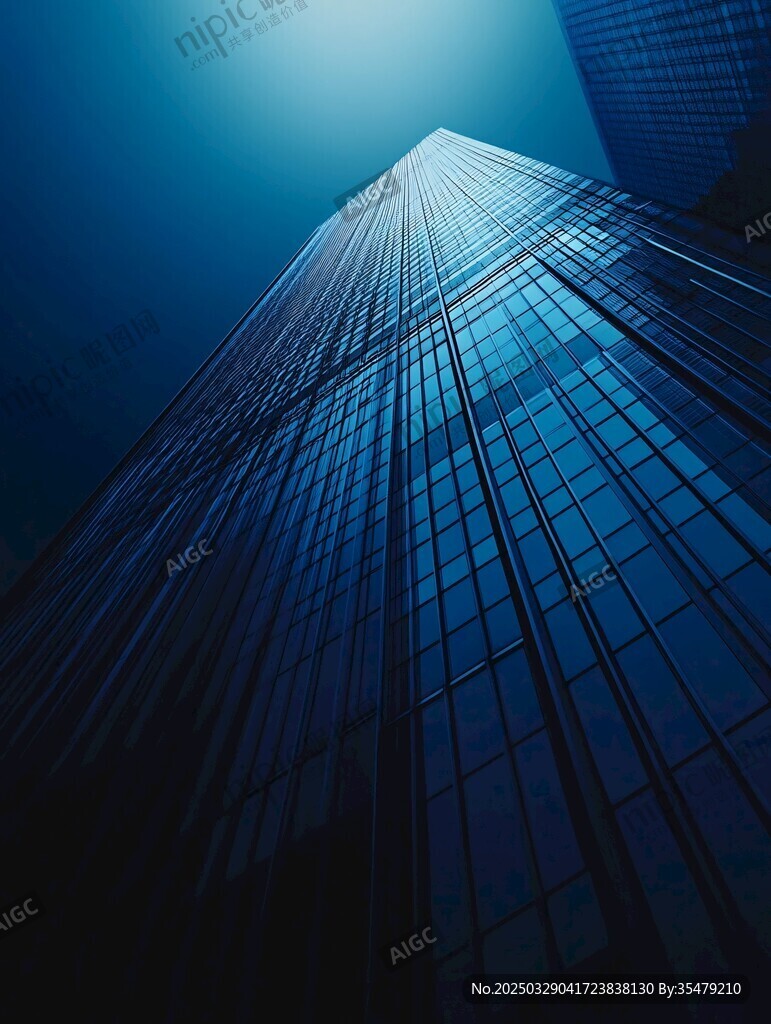 摩天大楼的都市深邃景致