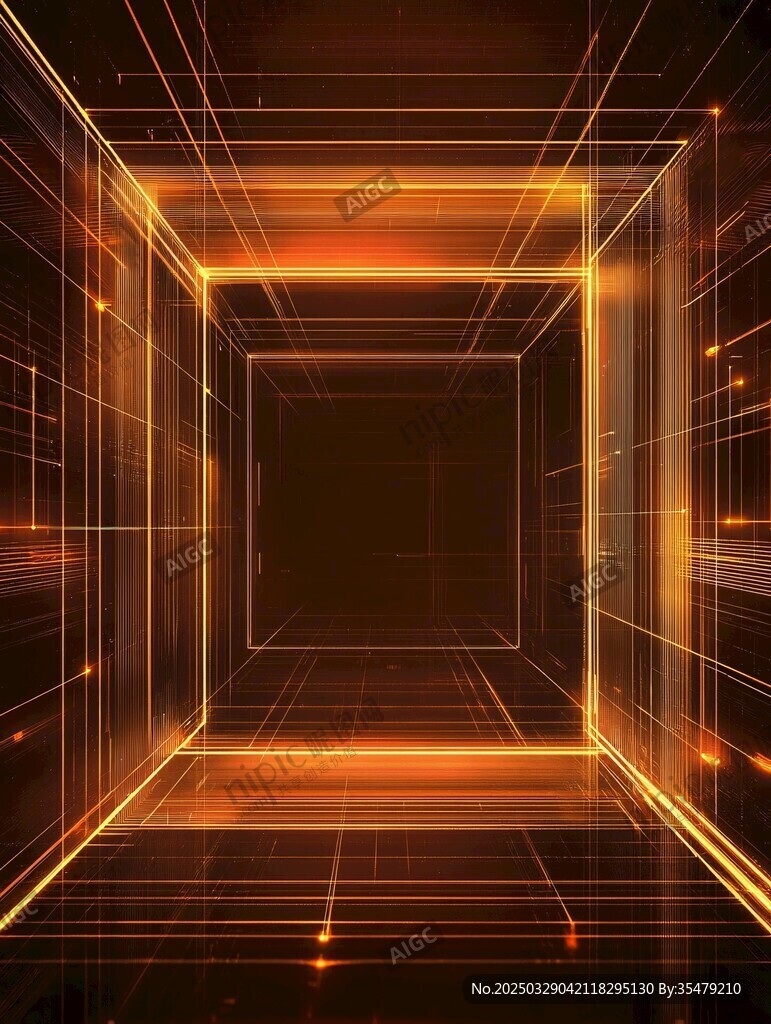 科技感光影构成的虚拟空间