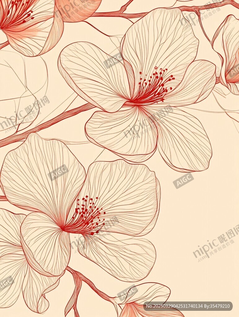 手绘花卉优雅图案背景