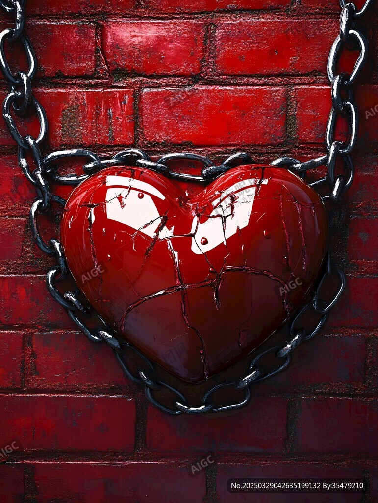 被锁链束缚的破碎红心