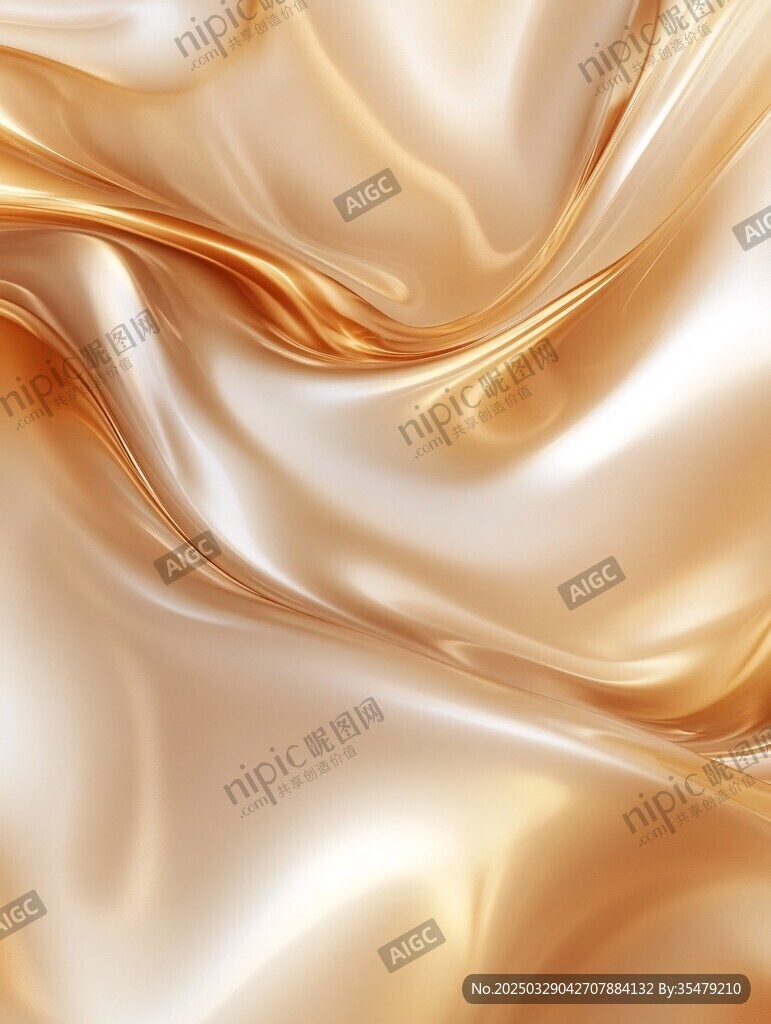 金色丝绸质感流动画面