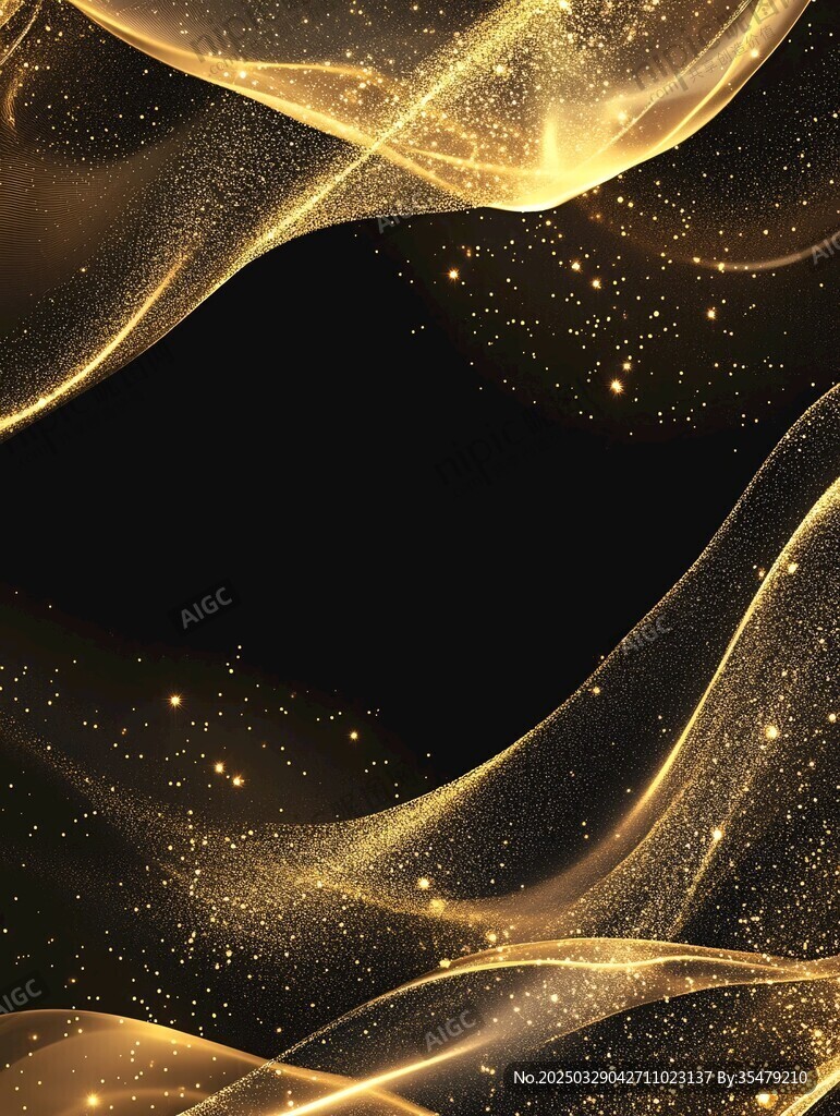 金色流光闪耀梦幻背景