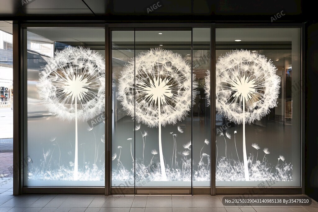 蒲公英玻璃贴饰 清新自然