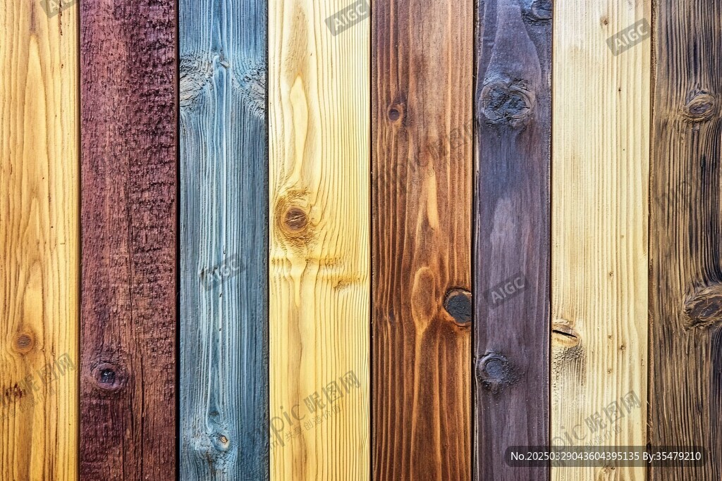 多彩木板纹理展示