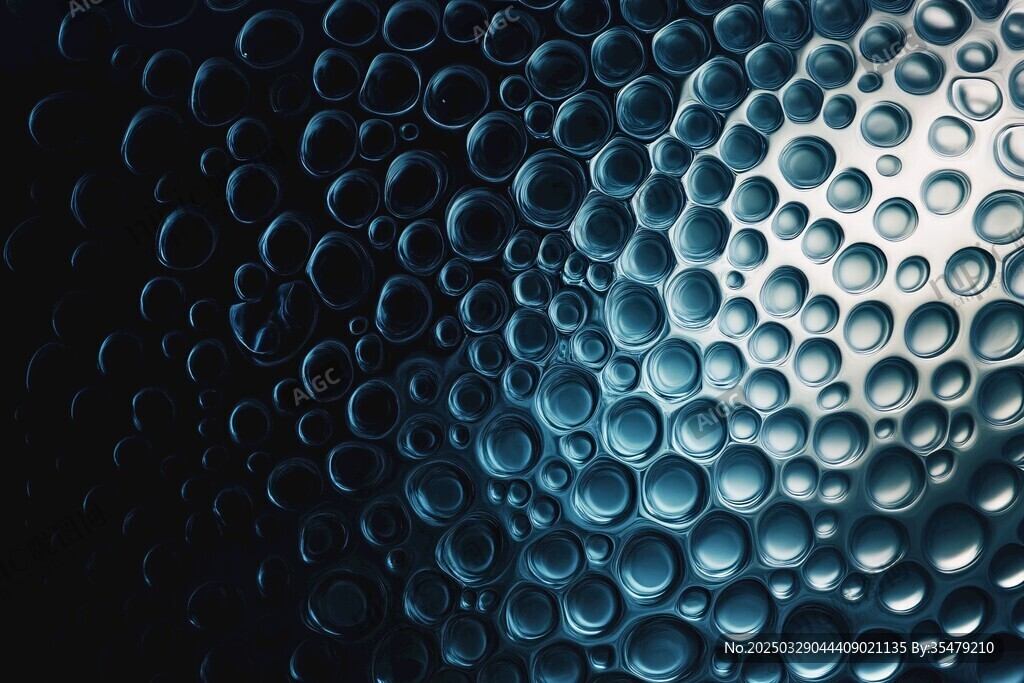 蓝色水滴微观纹理画面