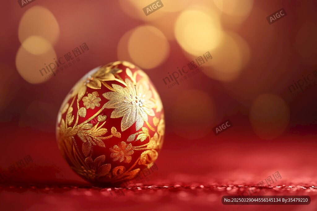 金花纹彩蛋 背景光斑梦幻