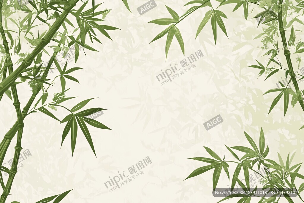水墨风竹叶背景图