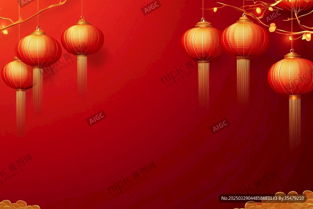 红灯笼喜庆背景图