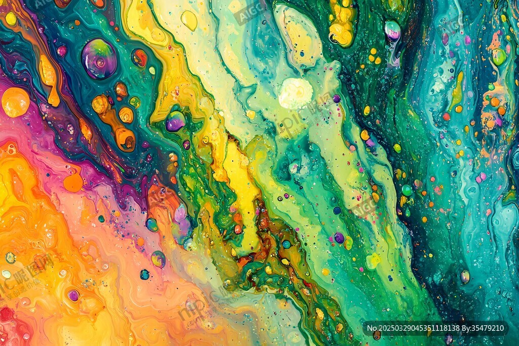 梦幻多彩流体艺术画面