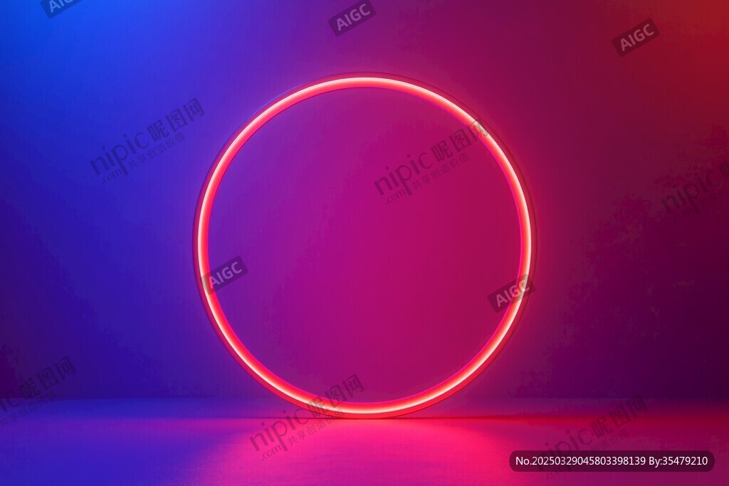 霓虹圆环营造炫彩氛围