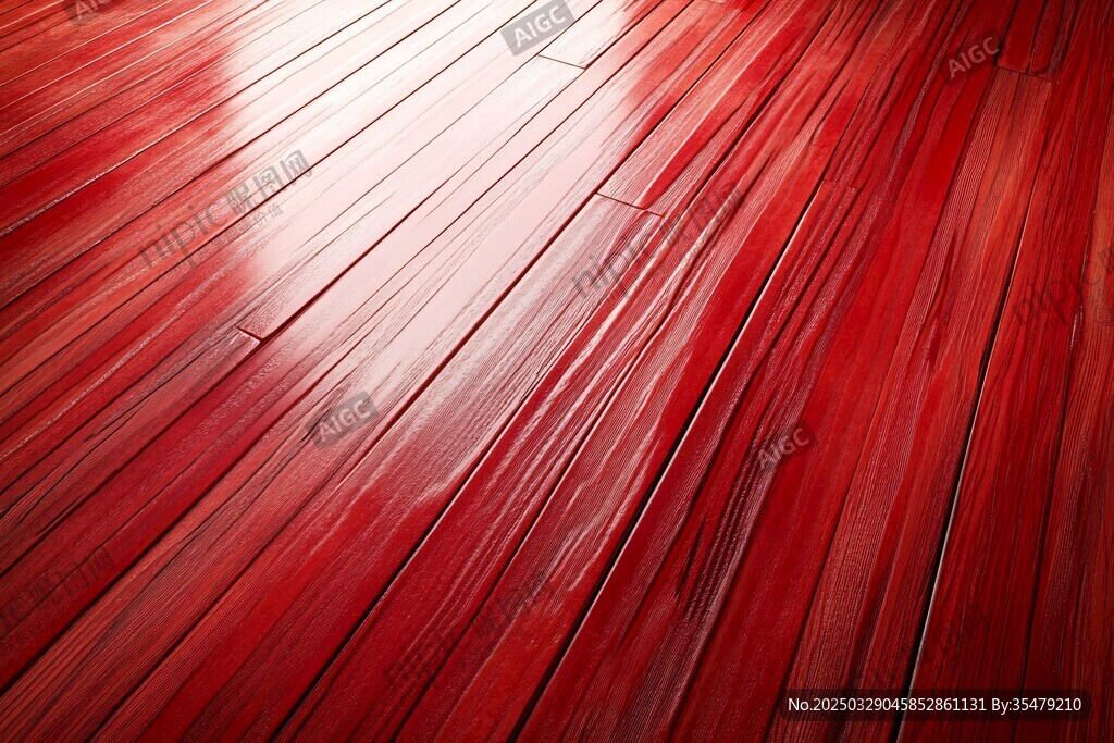 红色实木地板纹理特写