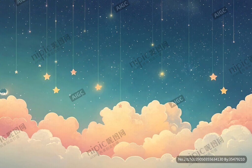 梦幻星空下的绚烂云海