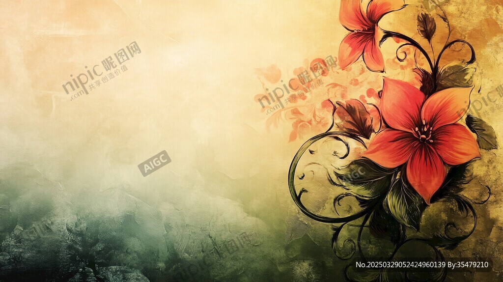 梦幻花卉背景图