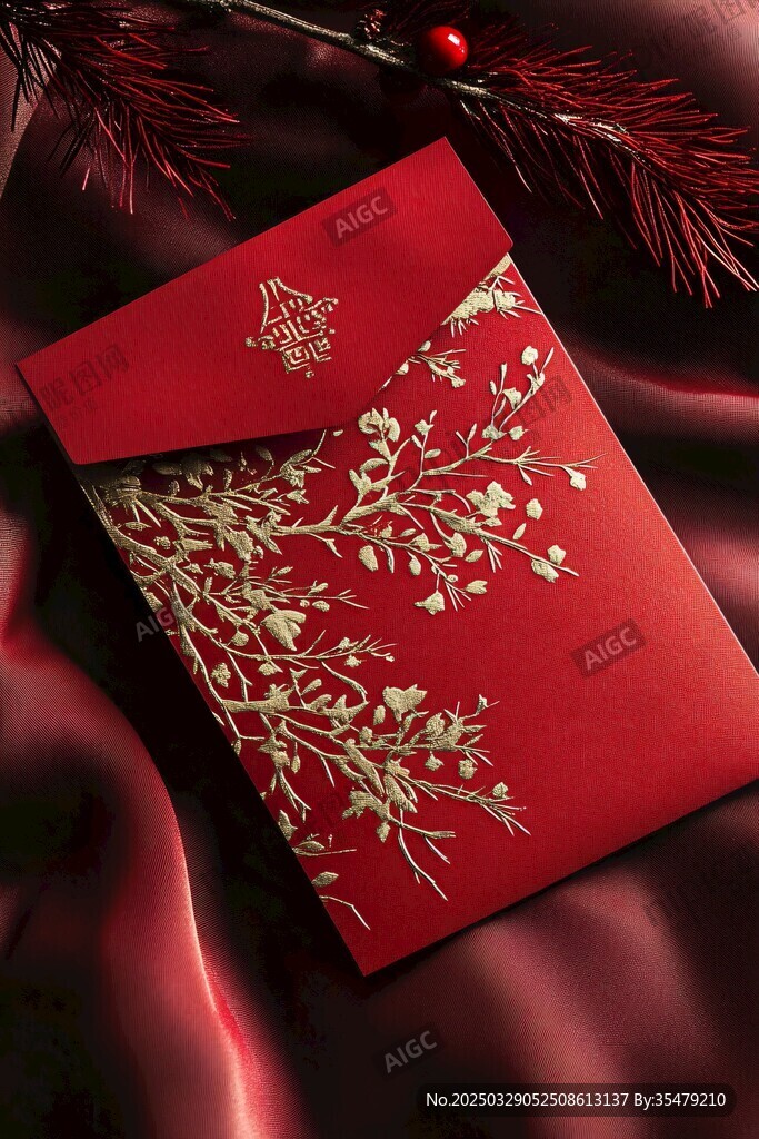 喜庆红金中式新年红包