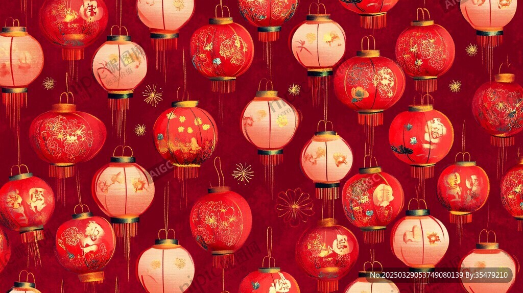 喜庆红灯笼营造节日氛围