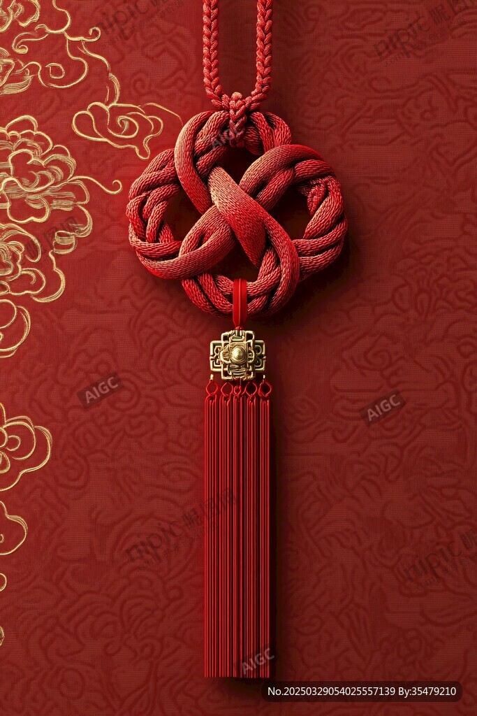 中国红绳结挂件 典雅喜庆