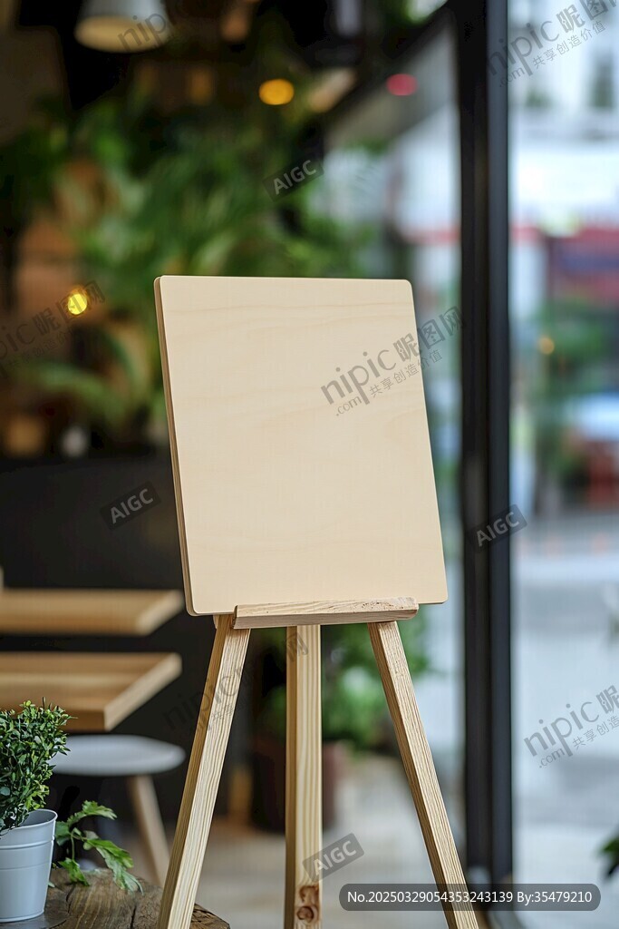 店内空白画架展示