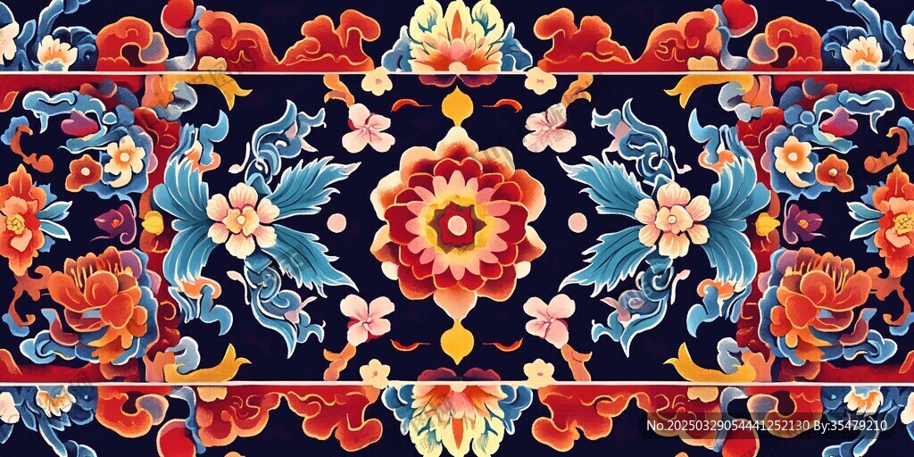 中式传统花卉图案纹样